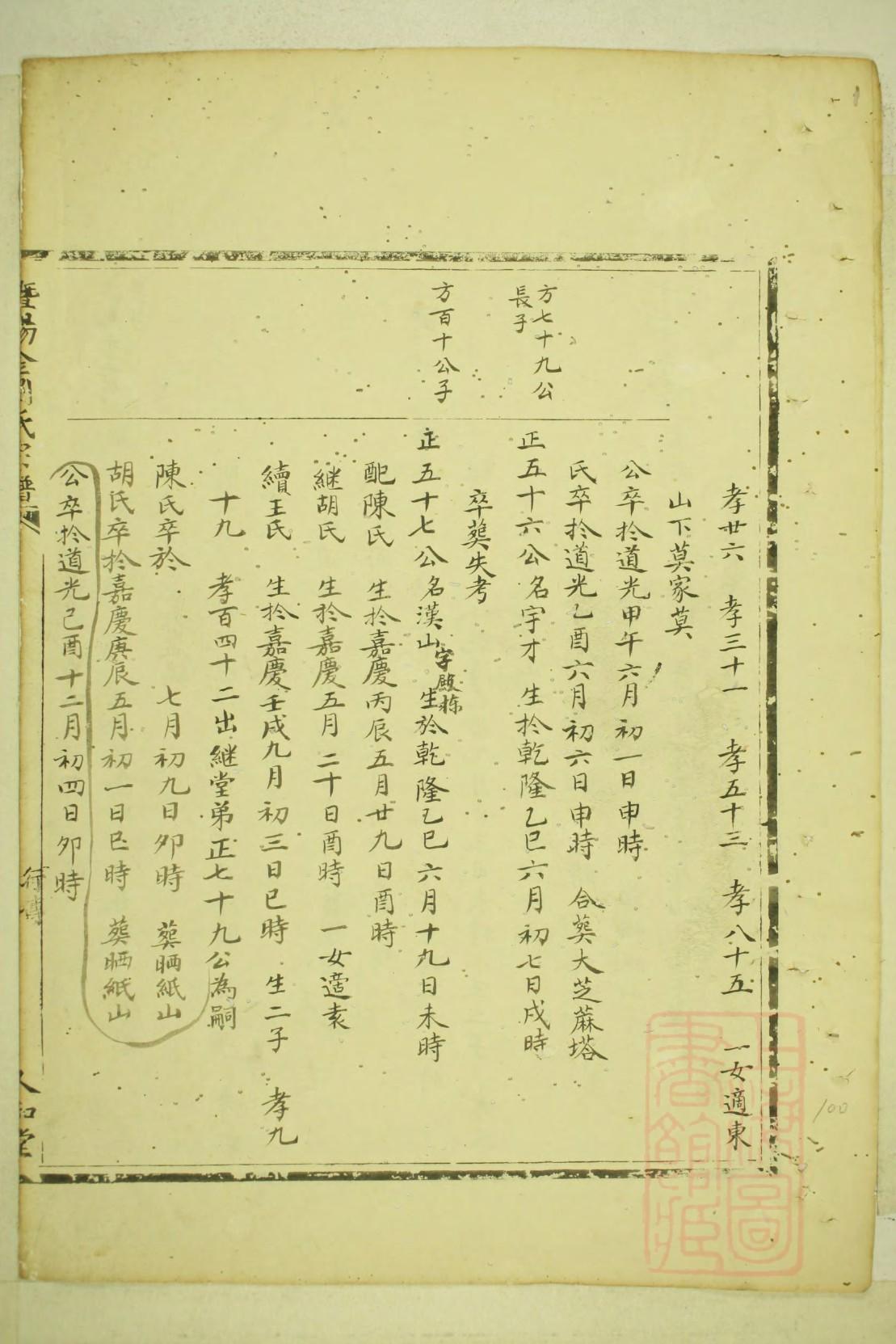 顾氏族谱甘肃分支