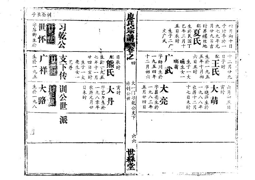 甲姓家谱辈分表