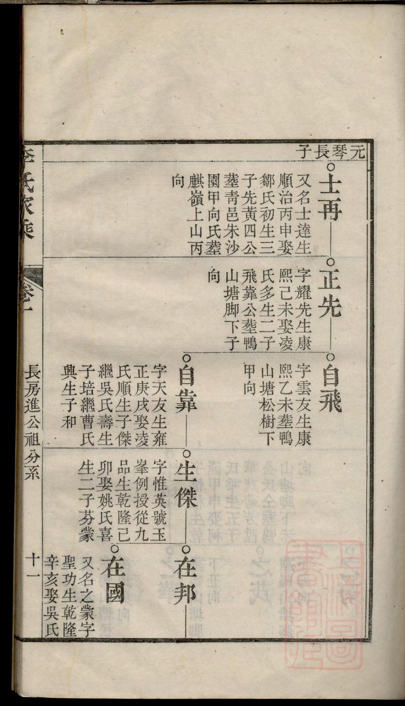家族族谱格式样板
