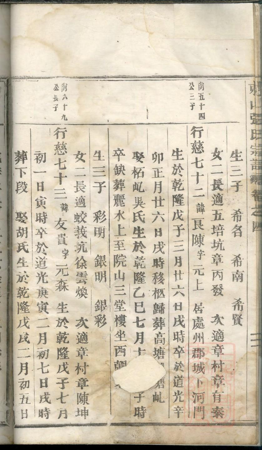 族谱格式定做