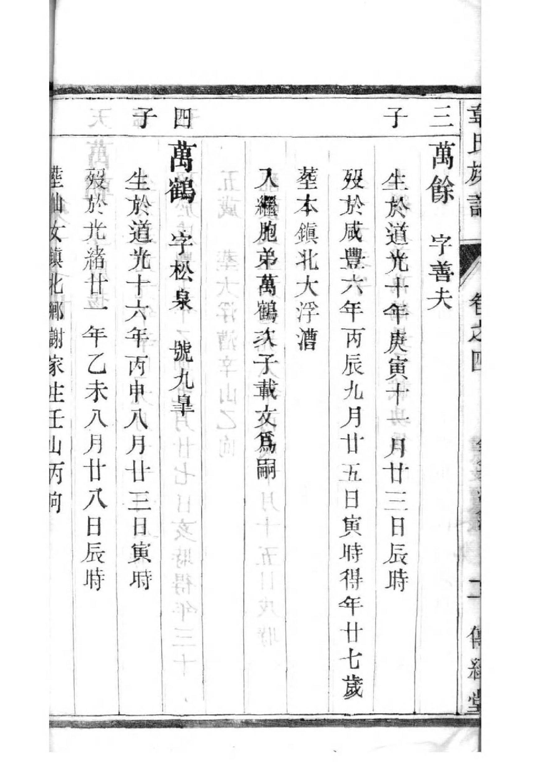 捷氏族谱字辈书