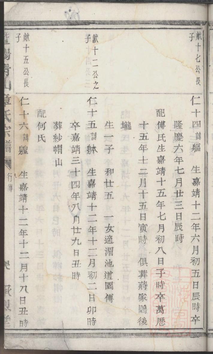 胡氏族谱江苏分支