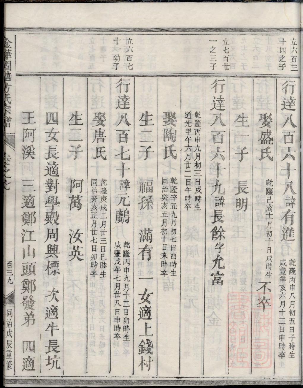 喻姓排辈顺序