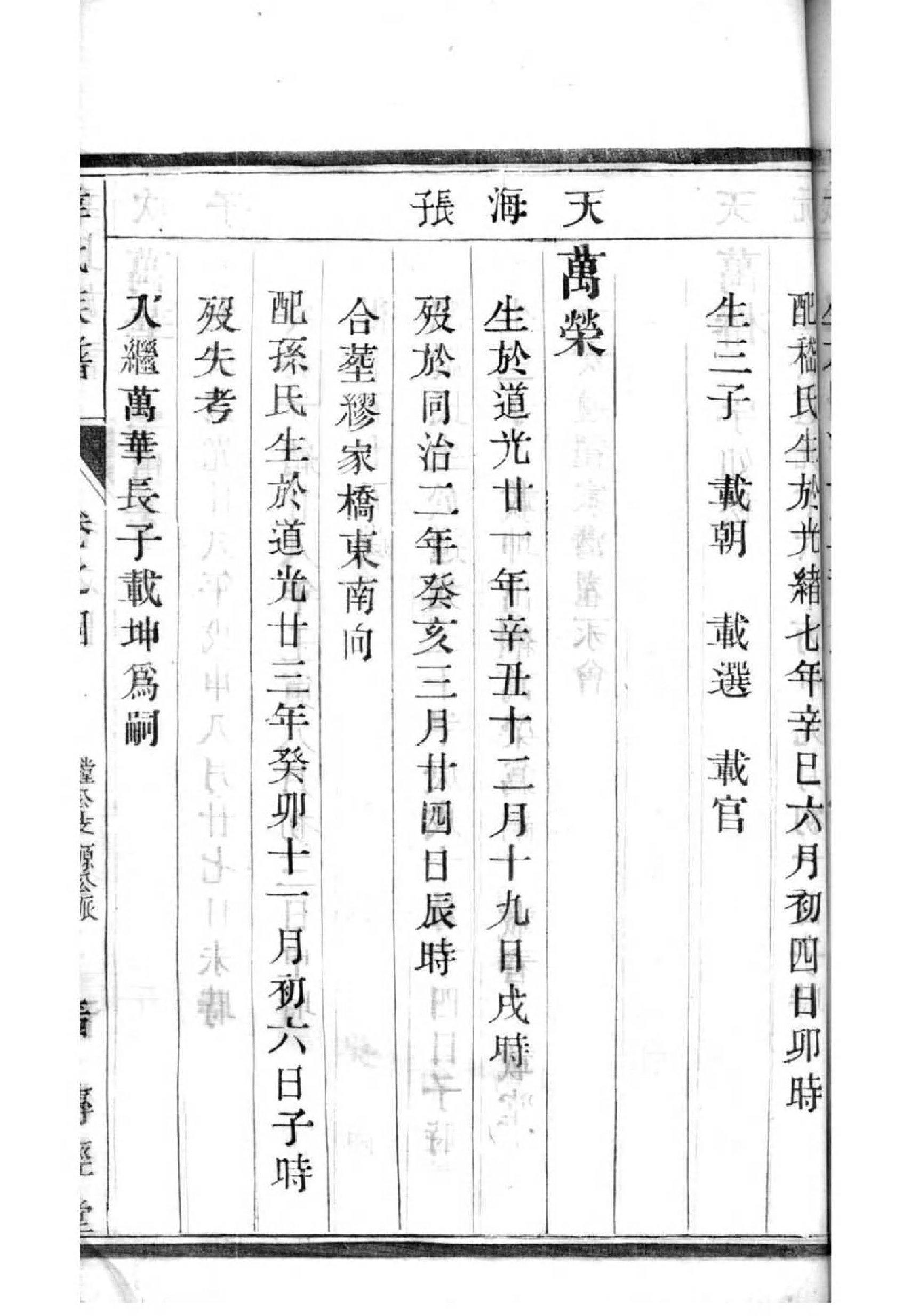 冯氏族谱北京分支