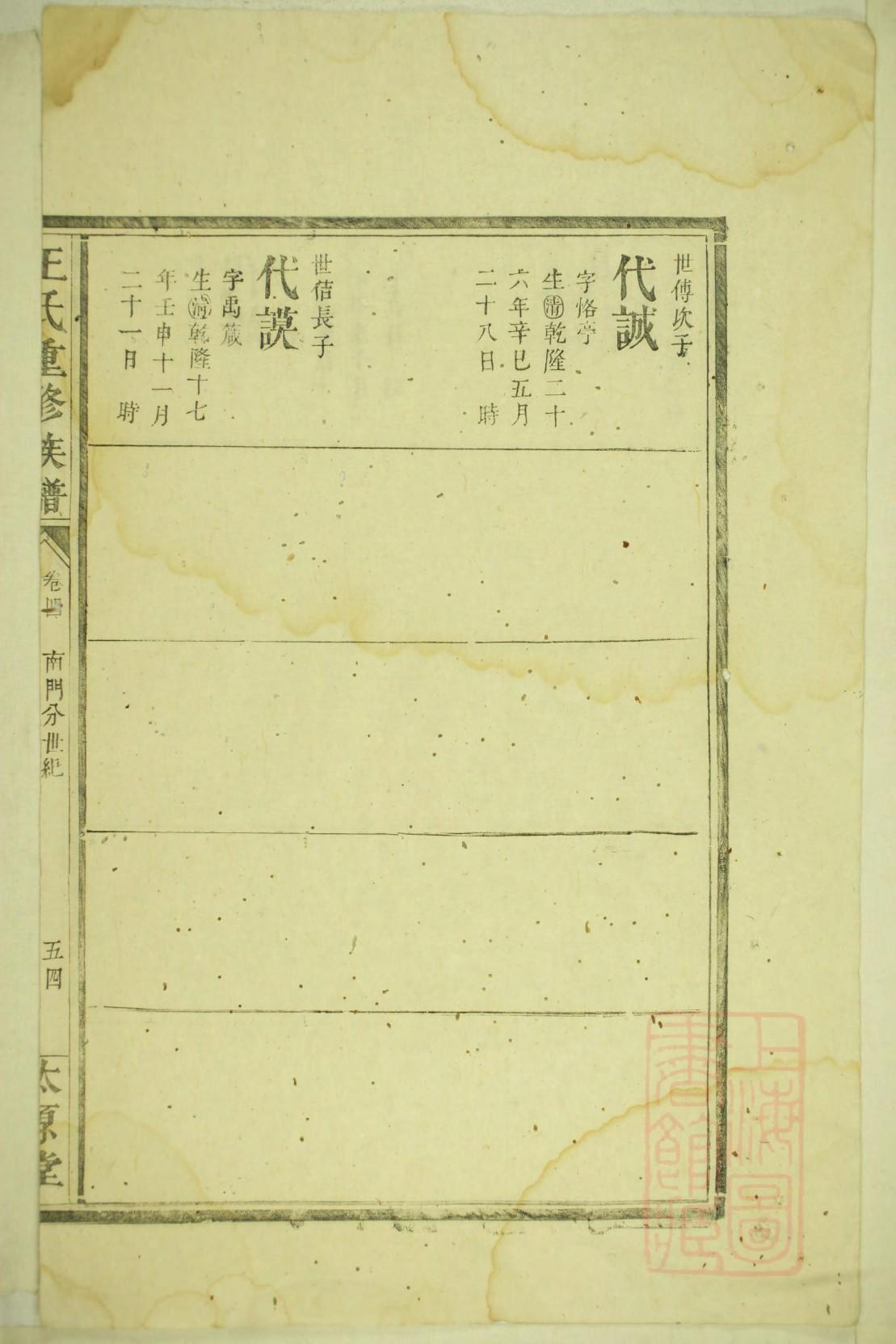 上官家族族谱