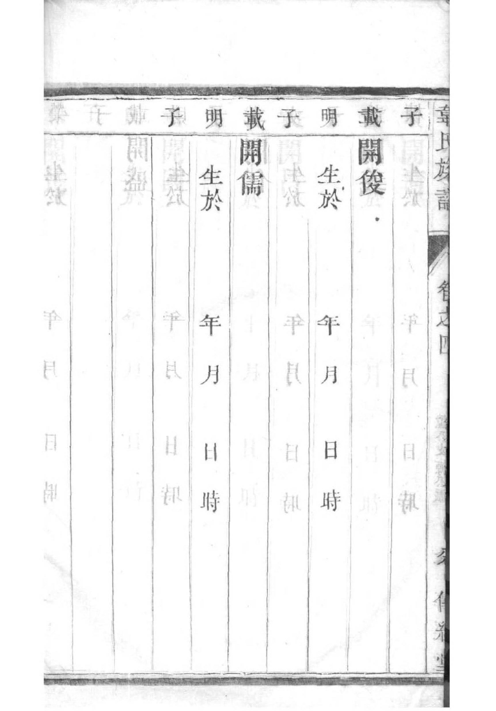 家谱族谱格式