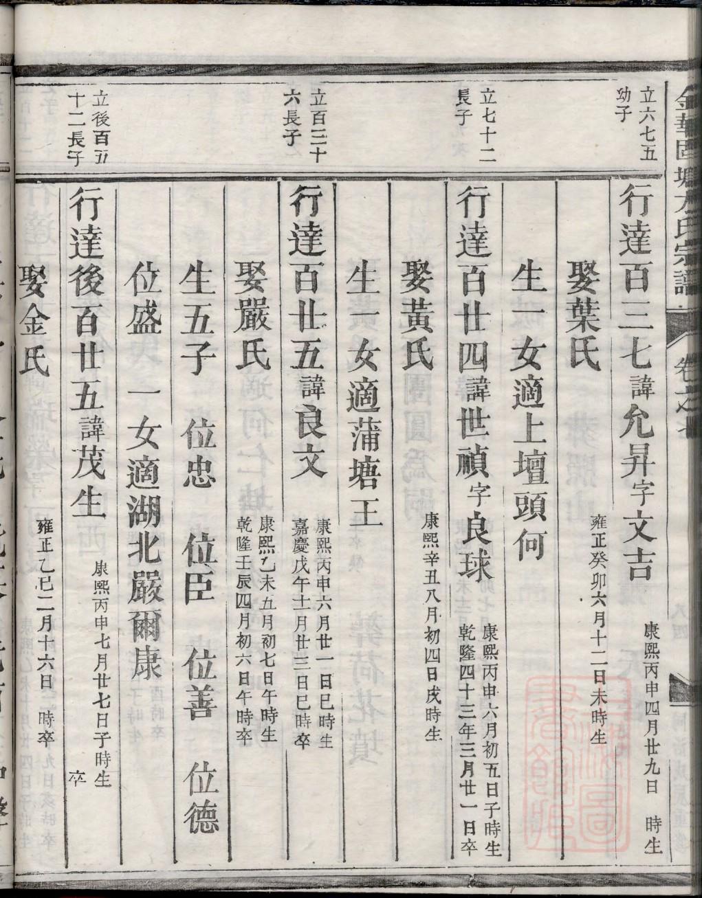 在氏族谱辈分表