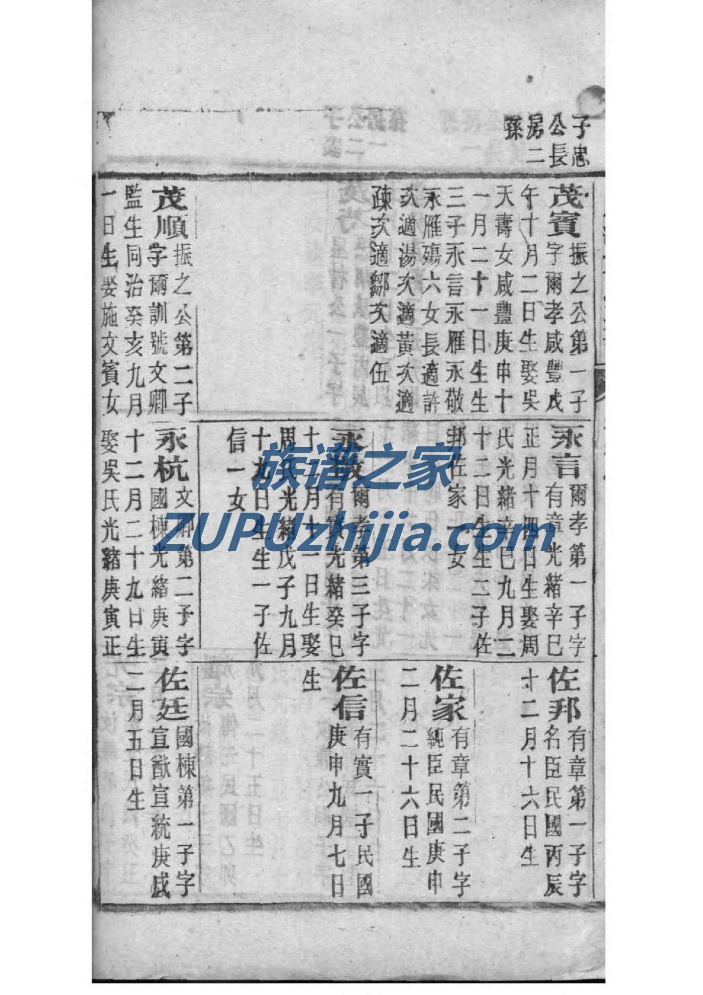 沈氏家族族谱字辈