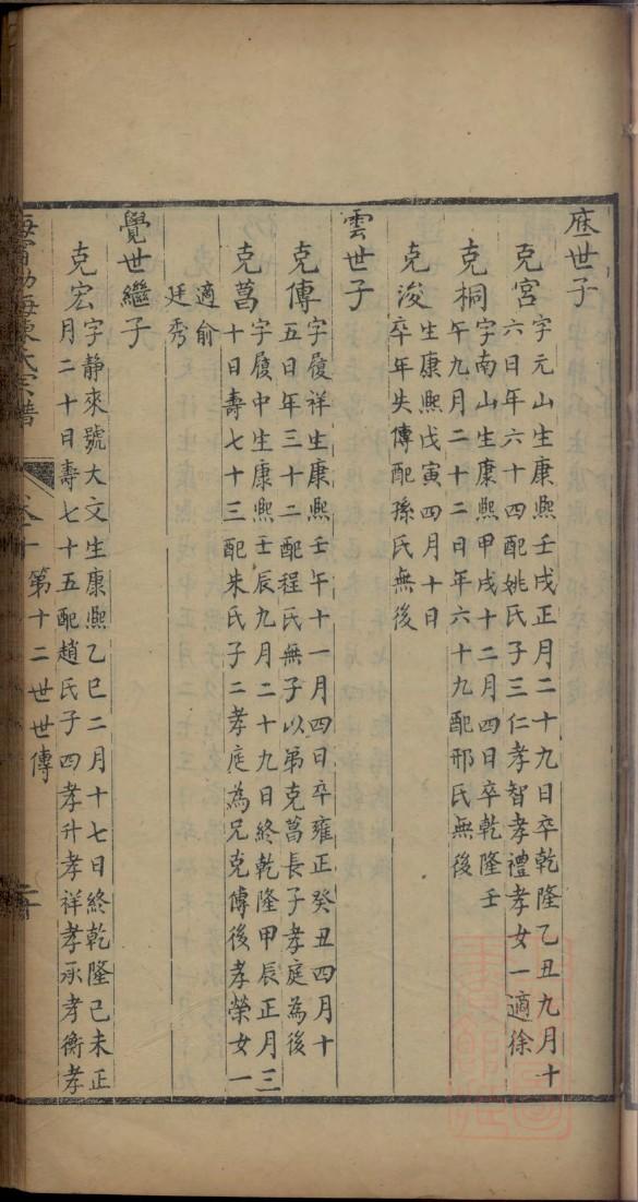 靳氏族谱