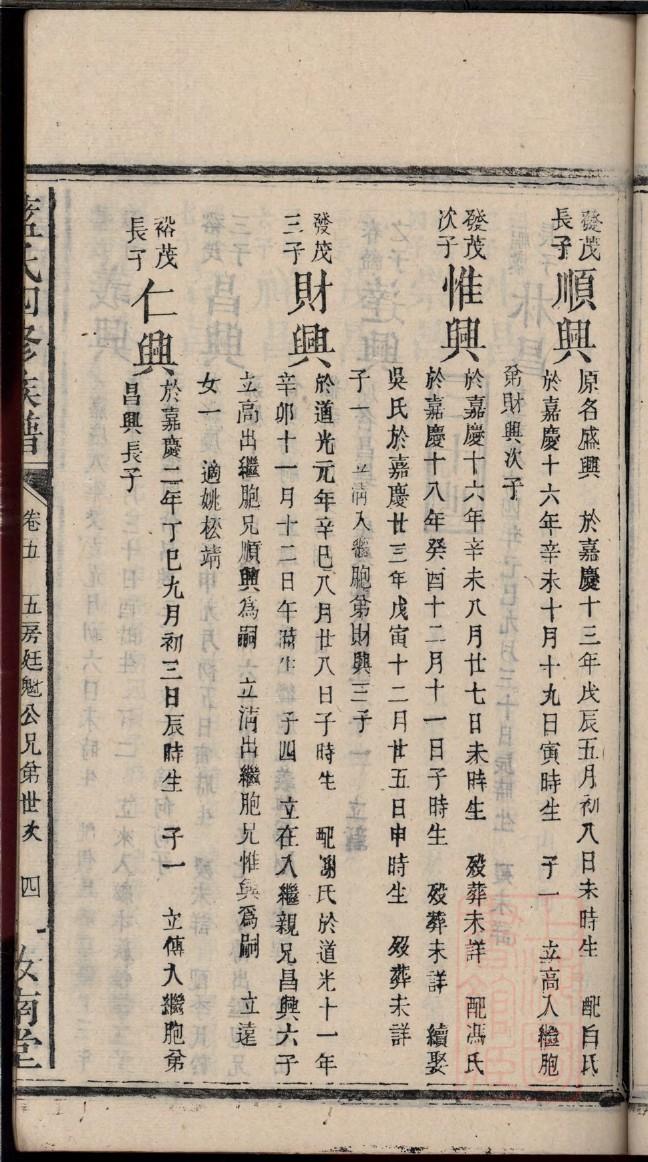 范氏族谱第一本谱系