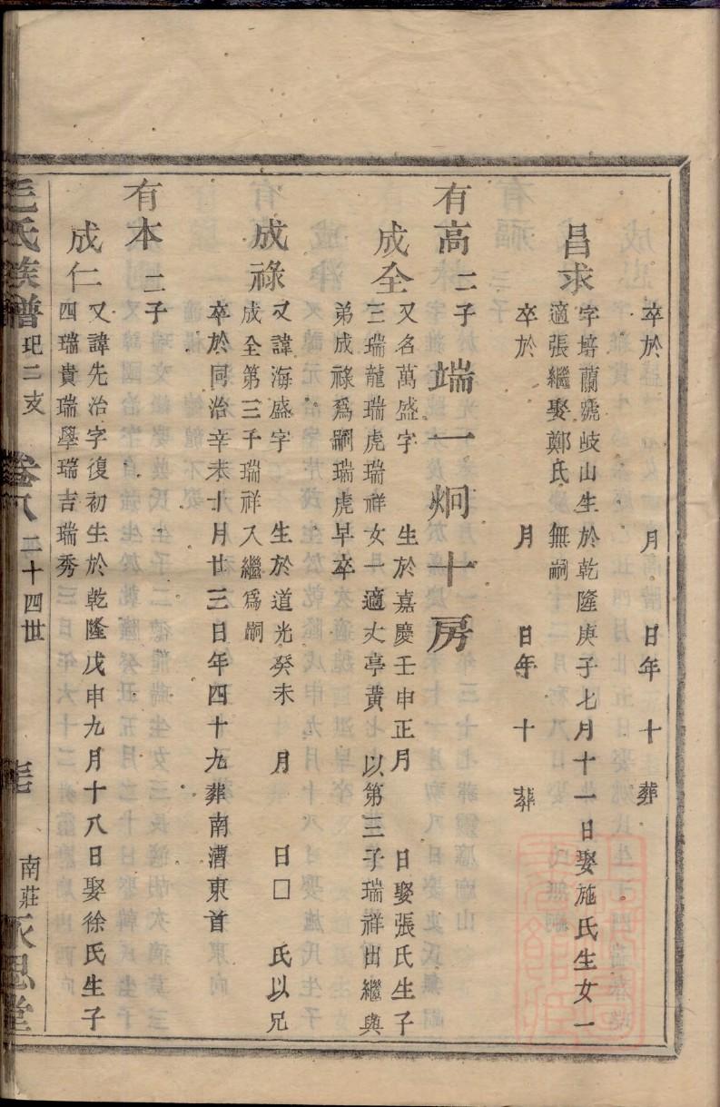 山东莱州任氏族谱