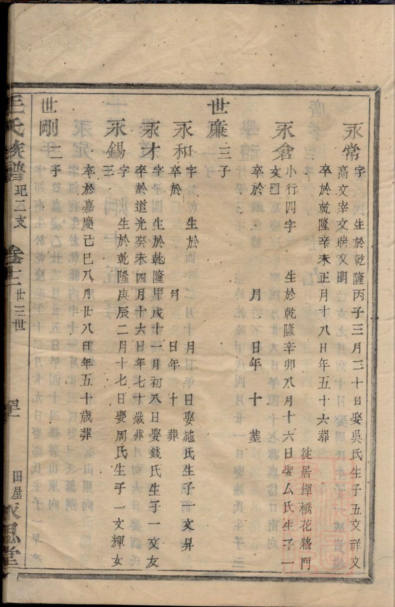 薛家将家谱