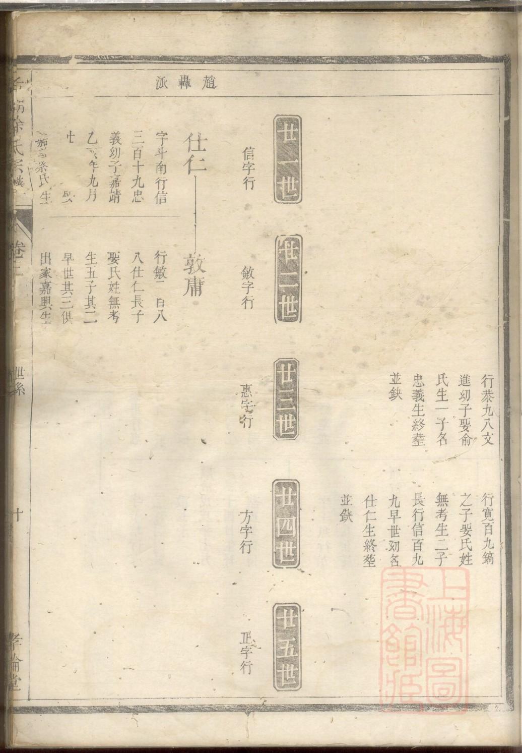 张姓族谱的辈分