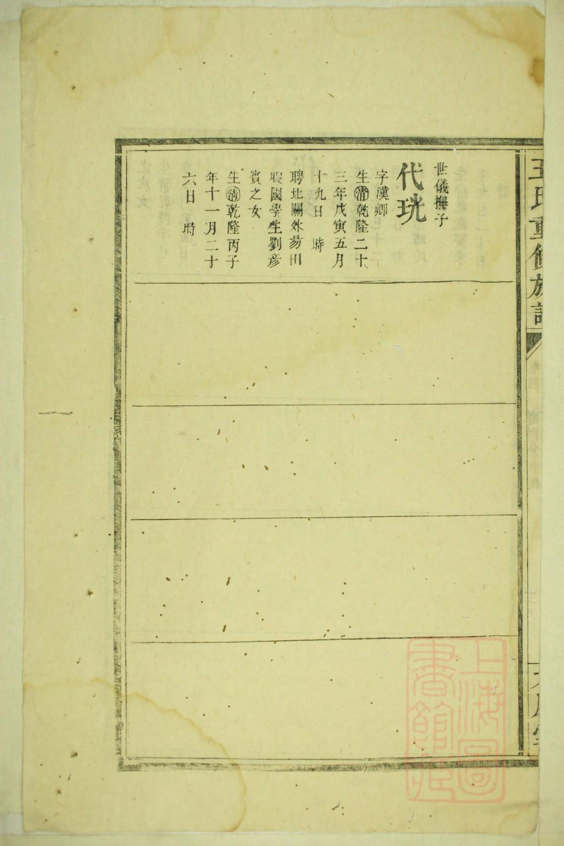 萧氏族谱云南分支