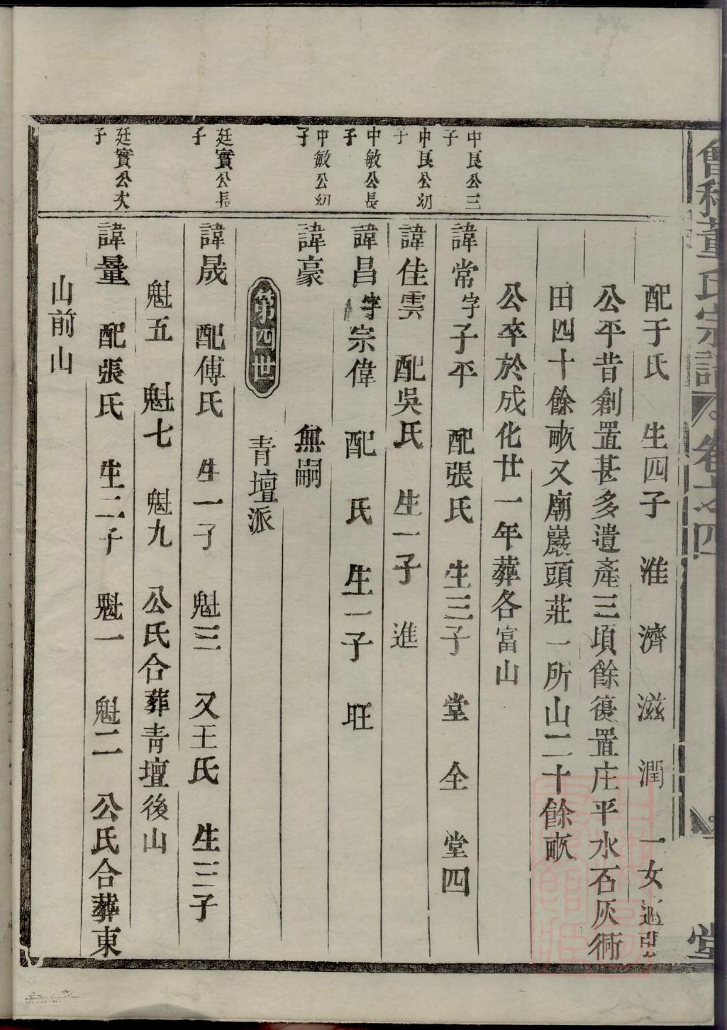 族谱样本模板家谱