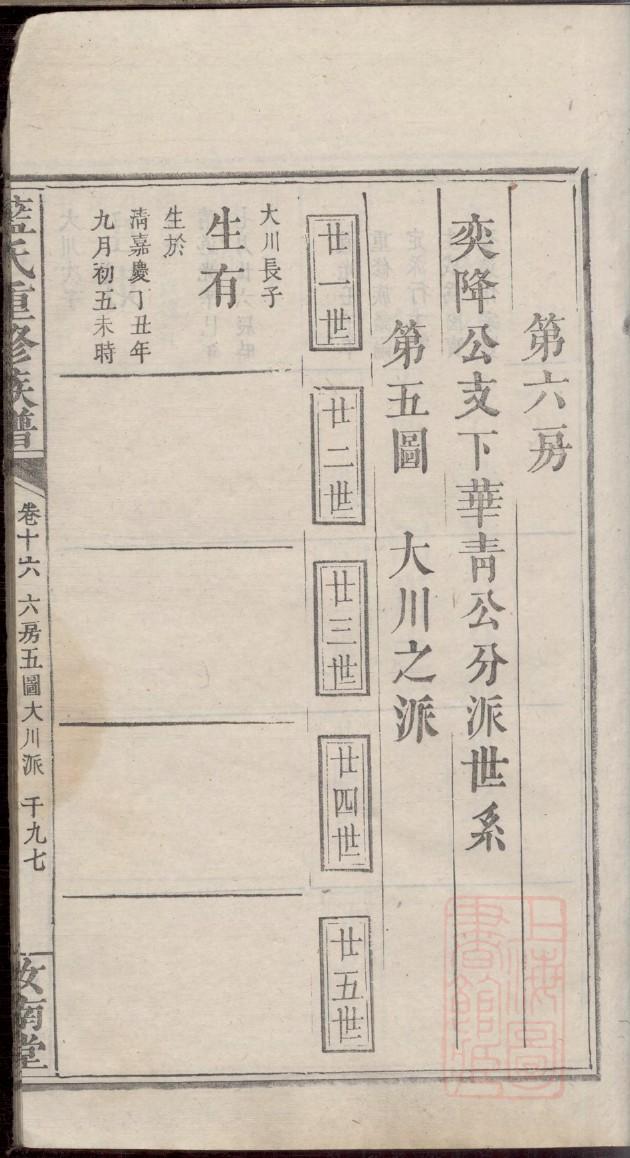 族谱印刷版本