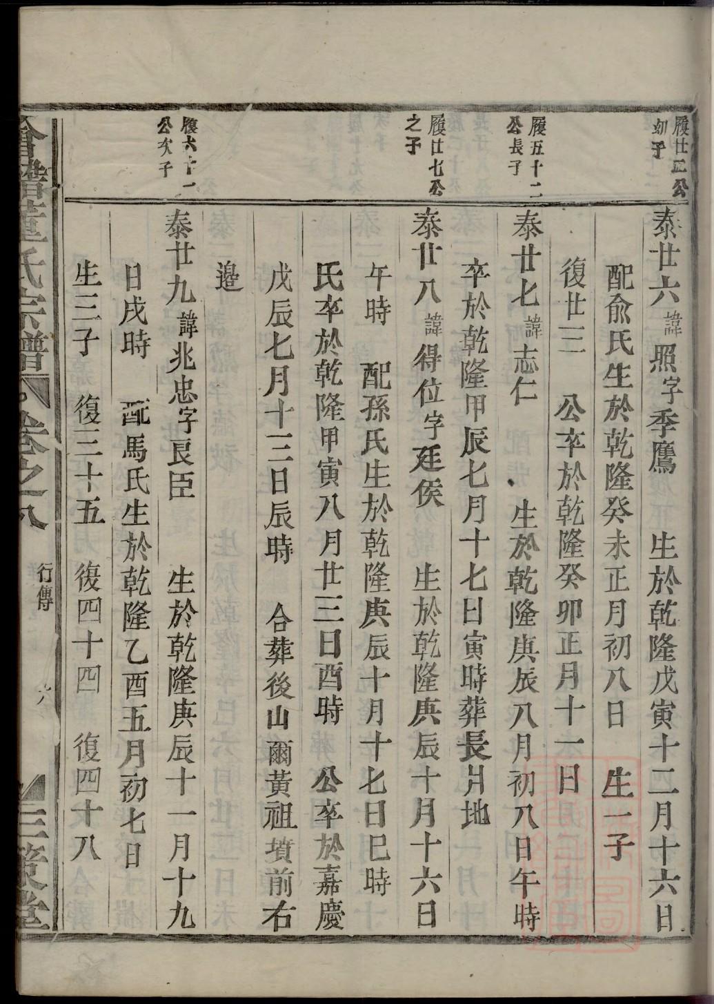 有姓排辈顺序