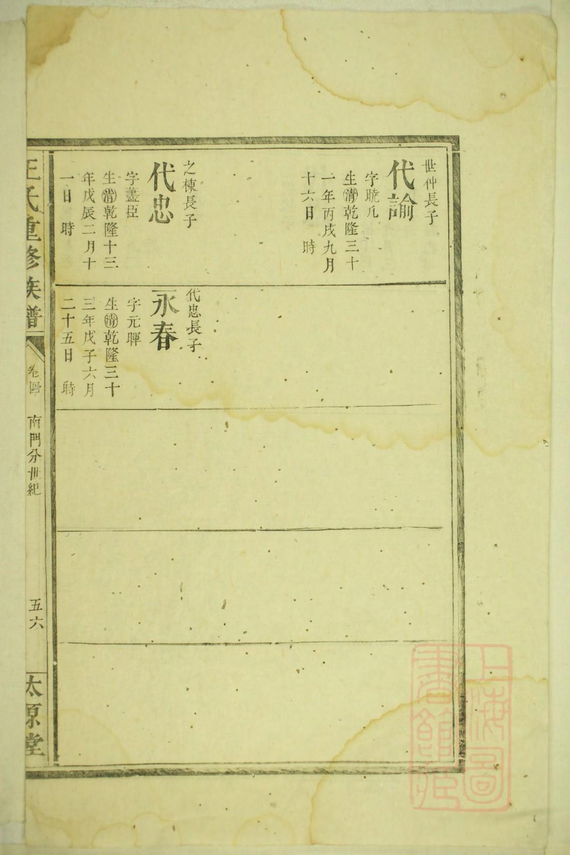 叶氏家谱大全120辈