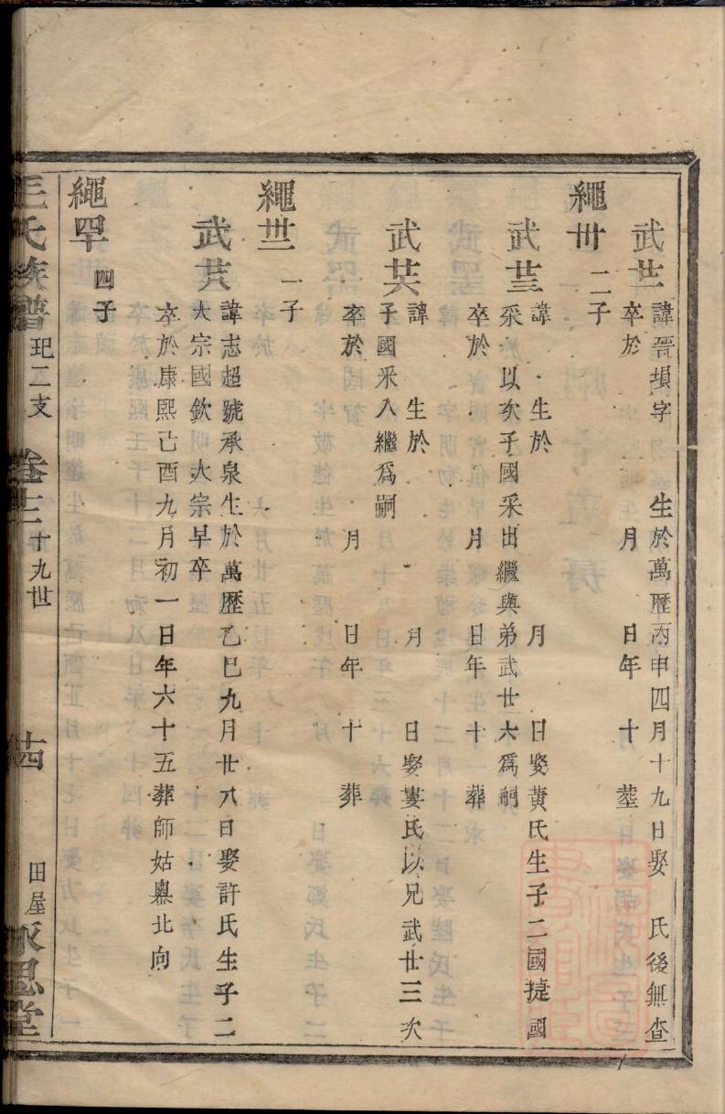 绪姓家谱辈分表
