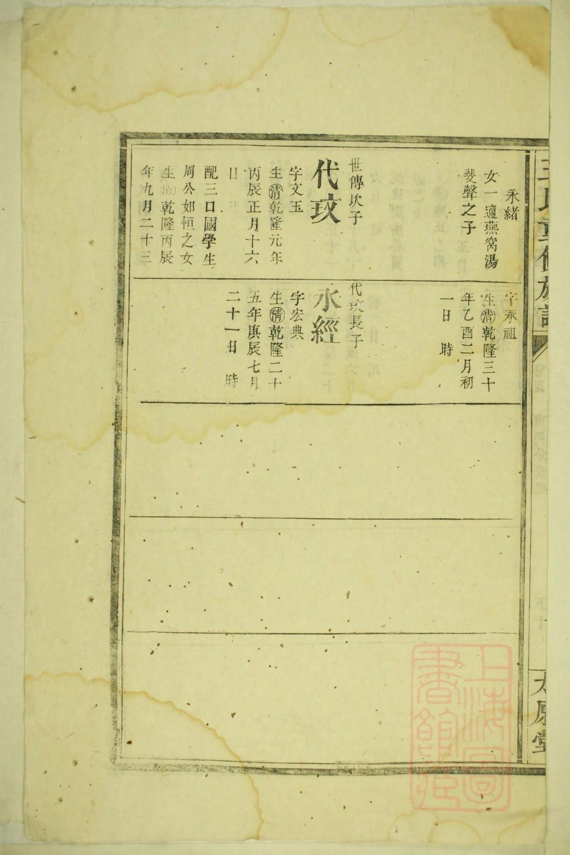 赫舍里宗室族谱书