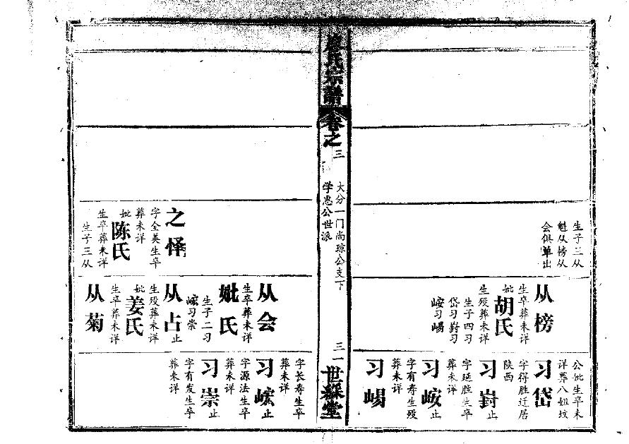龚氏族谱辈分