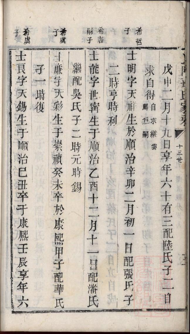 陈氏族谱辈分