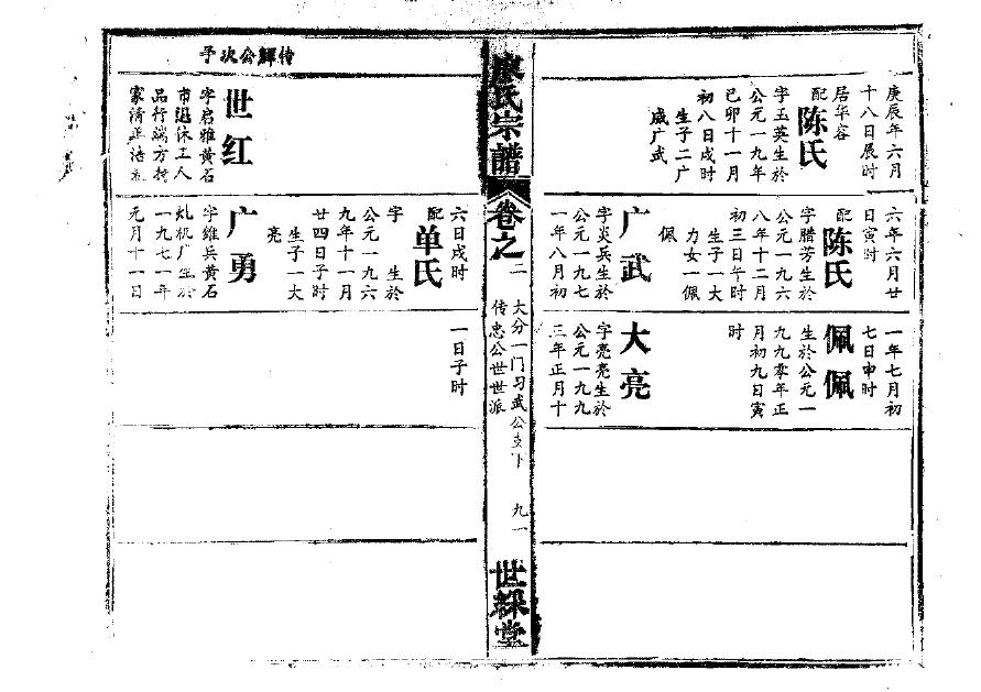 和氏族谱字辈大全集