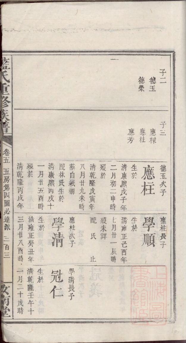 薛氏族谱山西分支