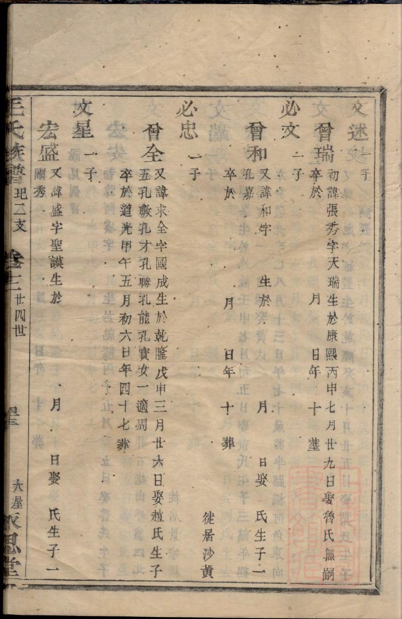 白氏族谱湖北分支