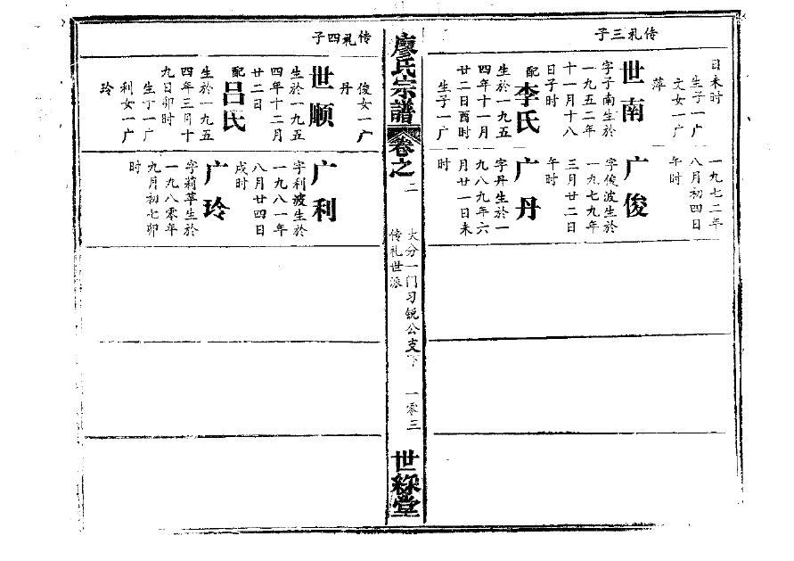 廉氏族谱字辈书