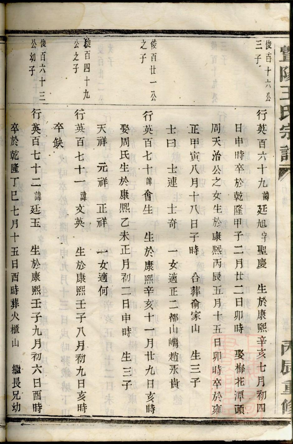 以姓家谱辈分表