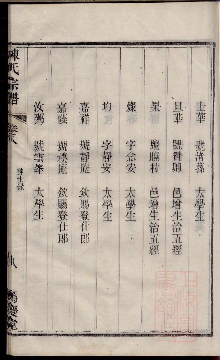 明氏族谱十六字家训