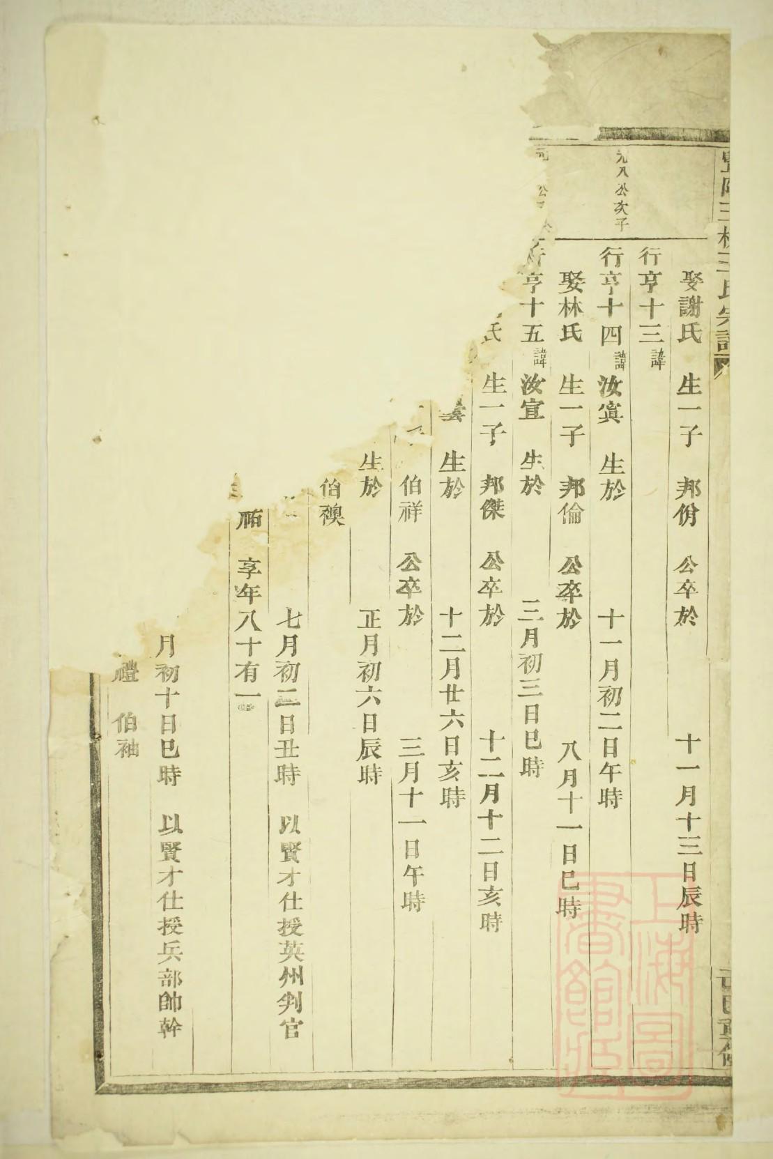 族谱罗列格式