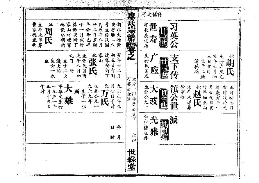 屈氏家族族谱