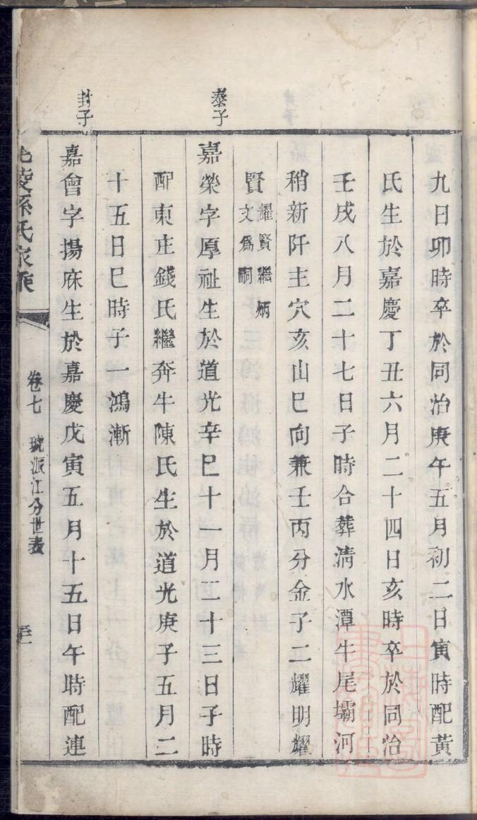 仇氏族谱十六字家训