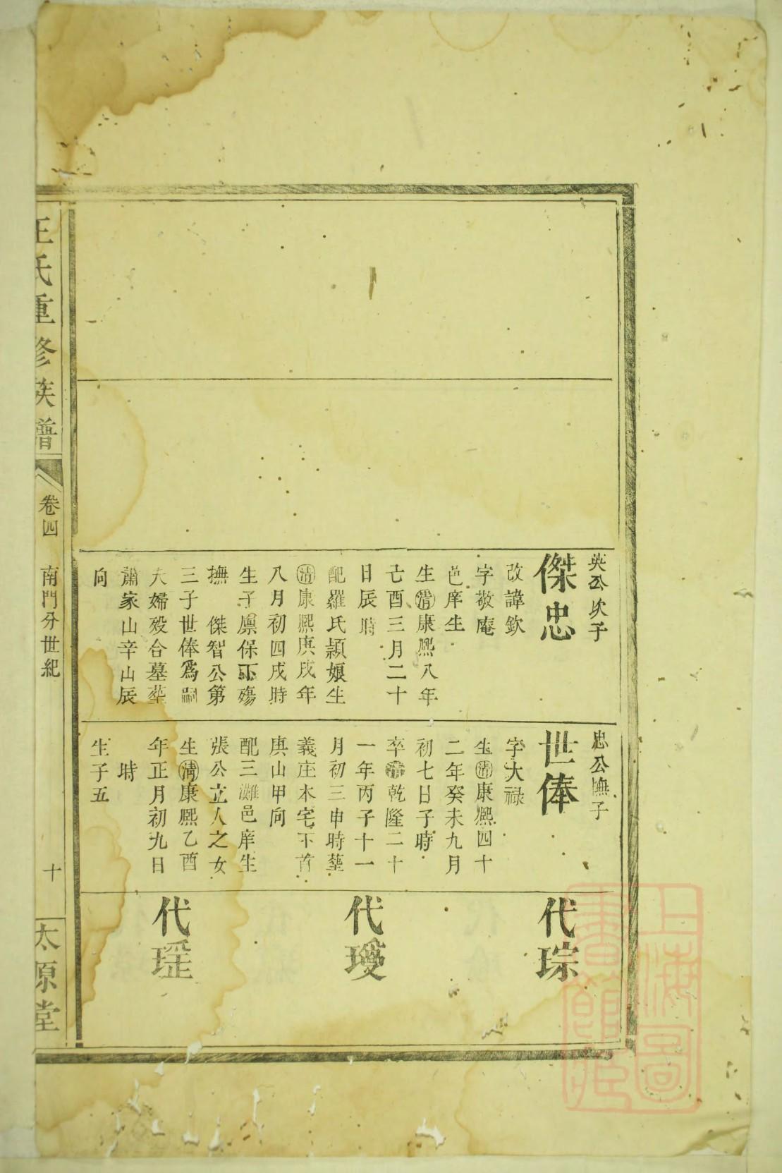 全姓家谱辈分表