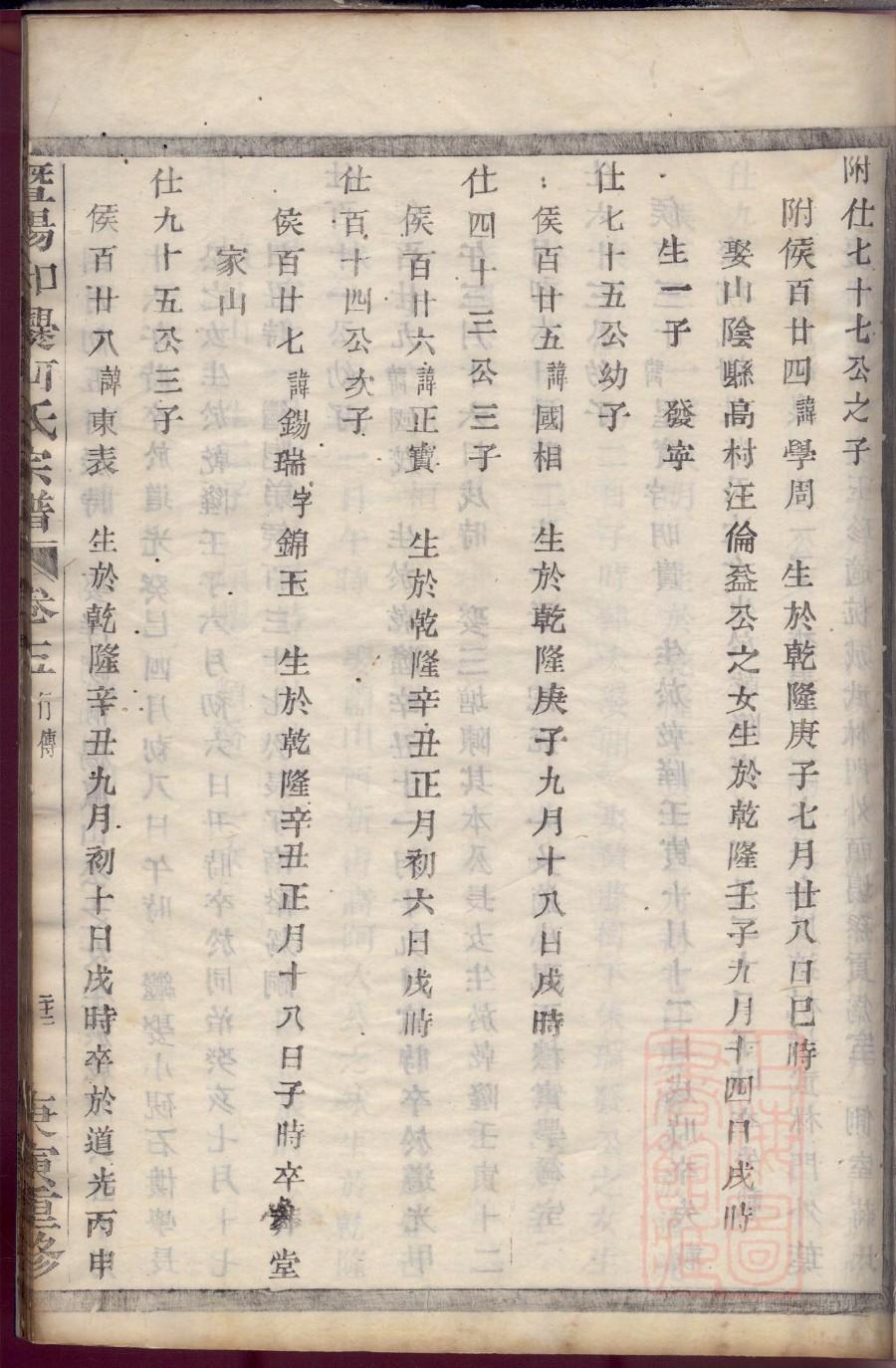 毛氏族谱吉林分支