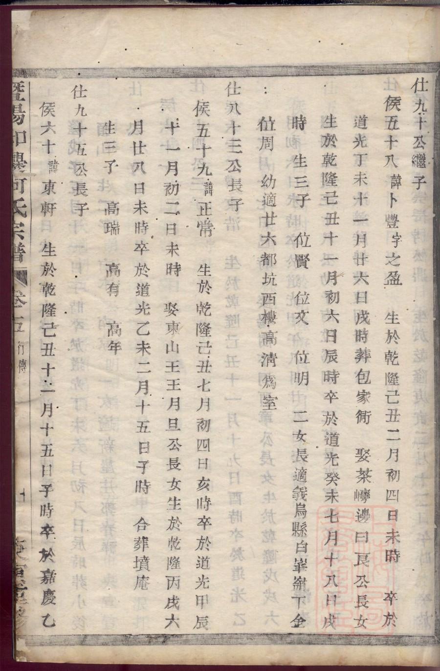 毕氏族谱周村