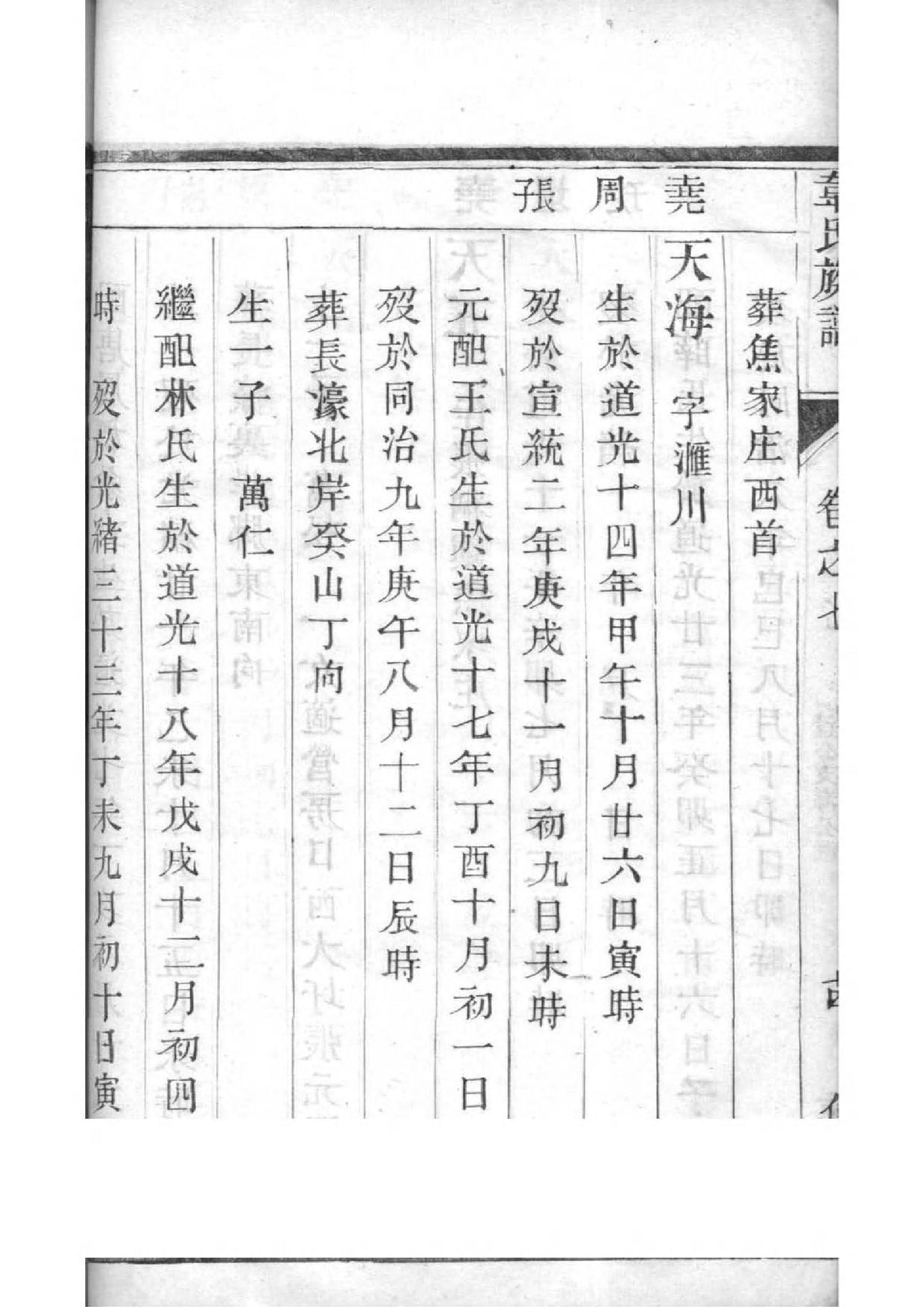 张姓族谱辈分排序山东