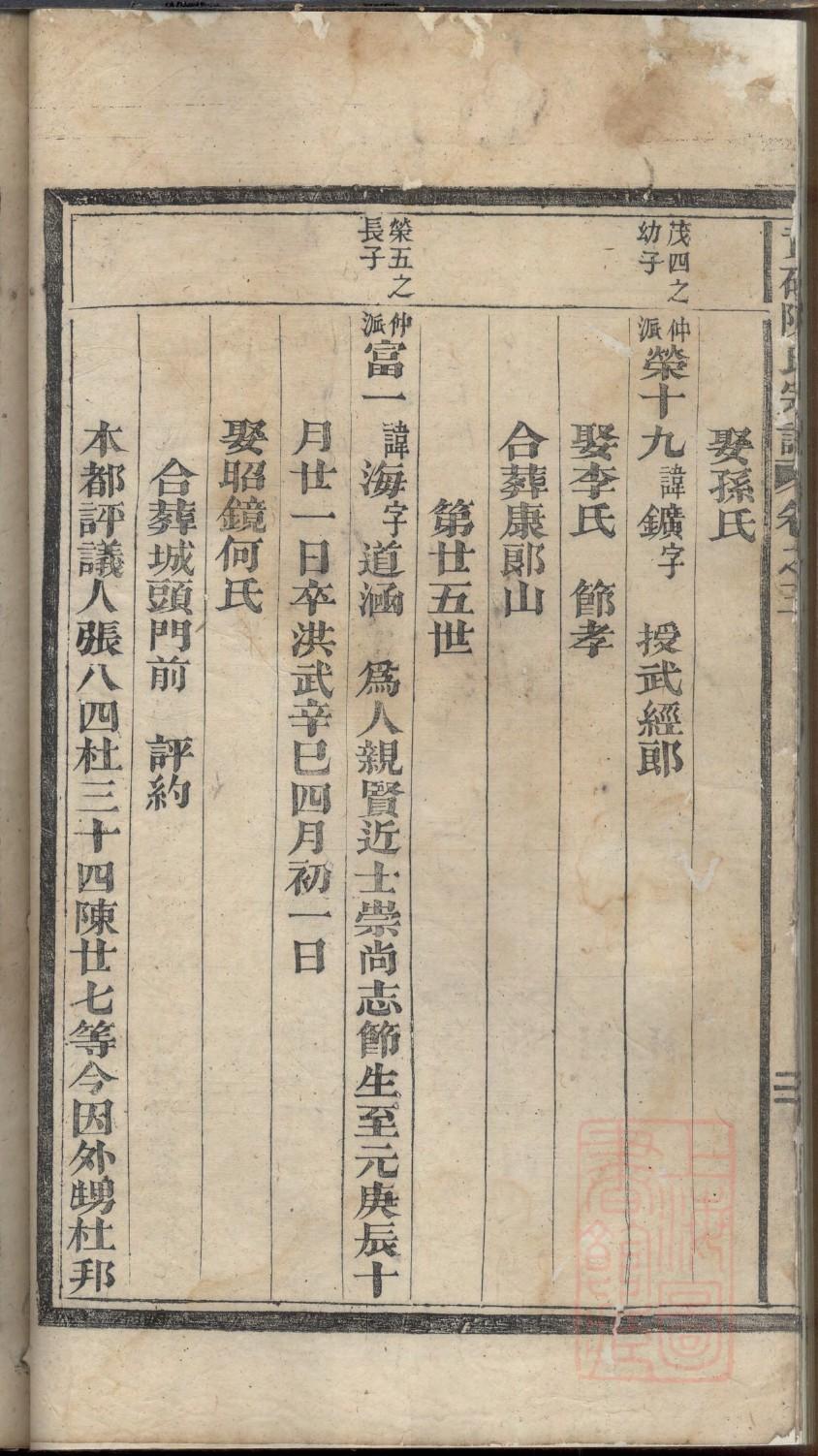 湖北田氏族谱
