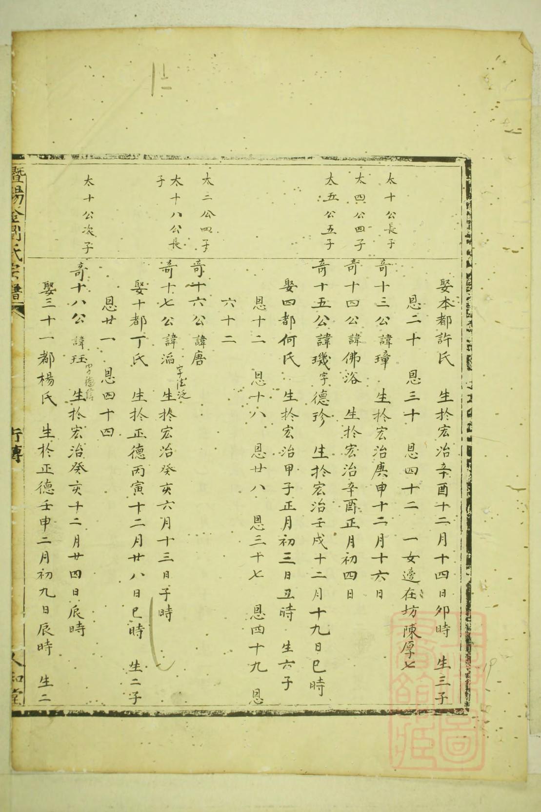容氏族谱岭南支谱